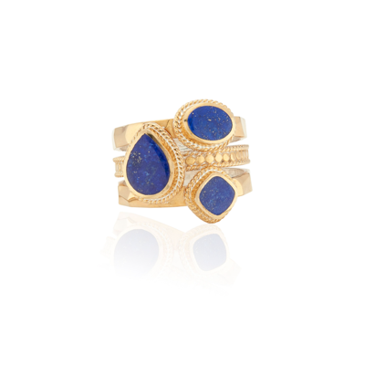 Anna Beck Lapis Lazuli Stacked Ring In Gold/ Lapis