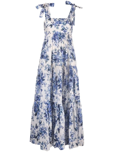 Zimmermann Floral-print Sleeveless Dress In Blau