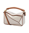 Loewe Puzzle Mini Leather Shoulder Bag In Ghost Soft White
