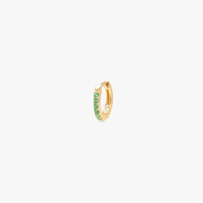 Studs Mini Pavé Huggie In Gold/green