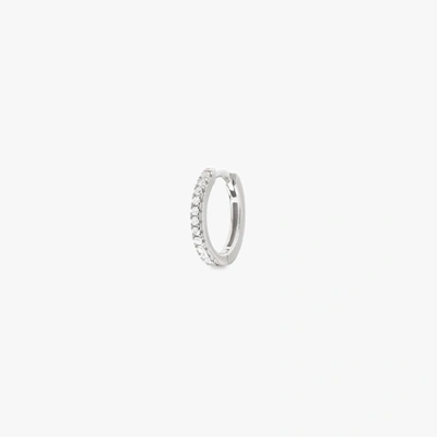 Studs Small Pavé Huggie In Silver/clear