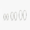 Studs Slim Hoops Set In Silver