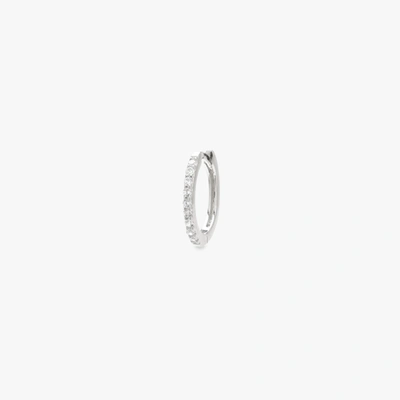 Studs Small Pavé Hoop In Silver/clear