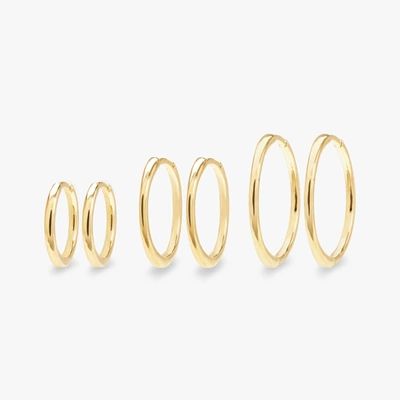 Studs Slim Hoops Set In Gold