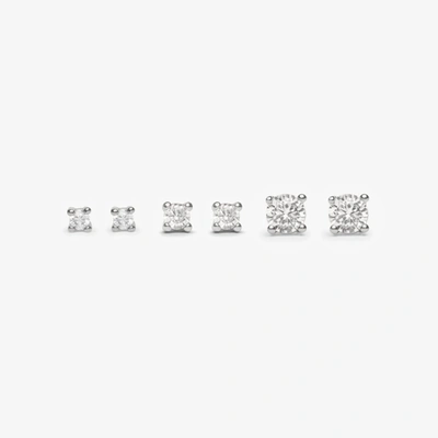 Studs Cz  Set In Silver/clear