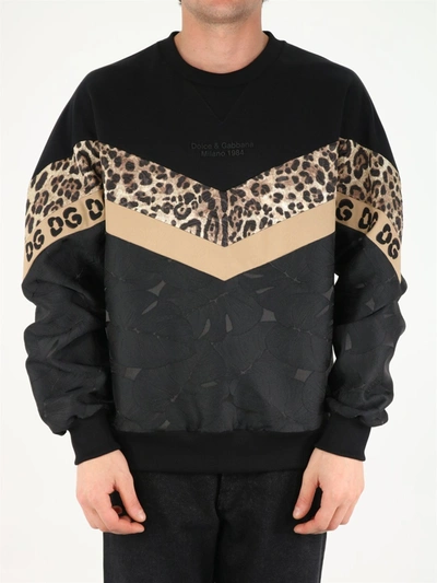 Dolce & Gabbana Mix Print Crewneck Sweatshirt In Multi