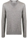 Pringle Of Scotland V-neck Merino Wool Jumper In 灰色