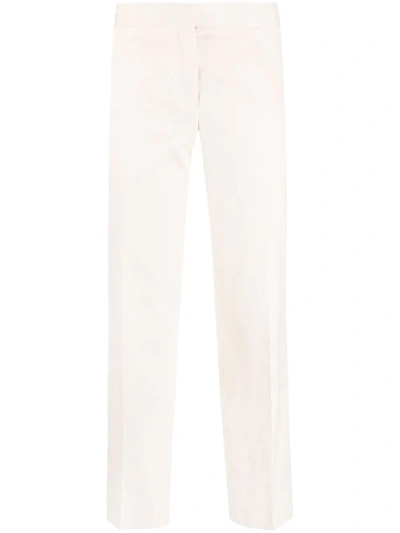 Jil Sander Cropped Straight-leg Trousers In Weiss