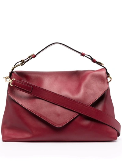 Alberta Ferretti Soft Leather Shoulder Bag In Rot