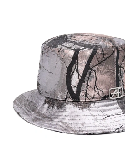 Alberta Ferretti Graphic-print Bucket Hat In Grau
