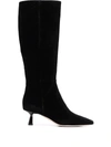 ALBERTA FERRETTI SQUARED-TOE LEATHER BOOTS