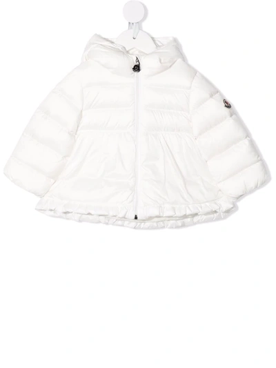 Moncler Babies' Quilted Padded Hooded Down Coat In Bianco