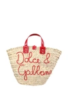 DOLCE & GABBANA DOLCE & GABBANA KENDRA LOGO EMBROIDERED TOTE BAG