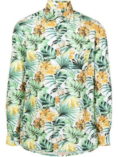 Kiton Floral Print Shirt In Green