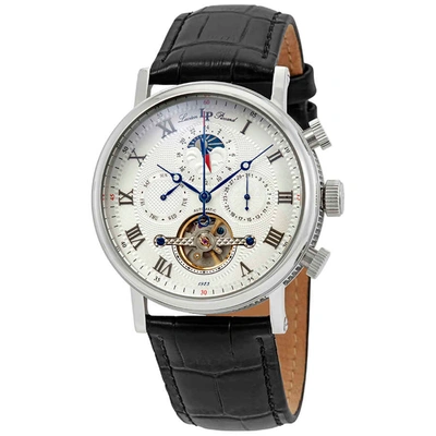 Lucien Piccard Ottoman Day-night Automatic Mens Watch Lp-40012a-02s In Black,blue,silver Tone