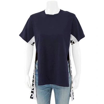 Stella Mccartney Ladies Logo Tape T-shirt In Blue 1