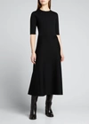 Gabriela Hearst Seymore Flared-hem Wool-blend Maxi Dress In Black