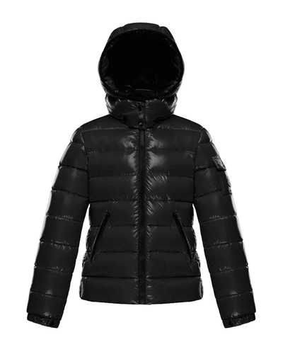 Moncler Girl's Bady Quilted Logo Jacket In 999 Black