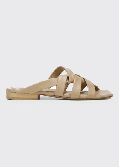 Vince Women's Zayna Square Toe Wrapped Leather Slide Sandals In Cappuccino