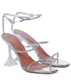 Amina Muaddi Gilda Glass Crystal-embellished Pvc And Leather Sandals In Silver