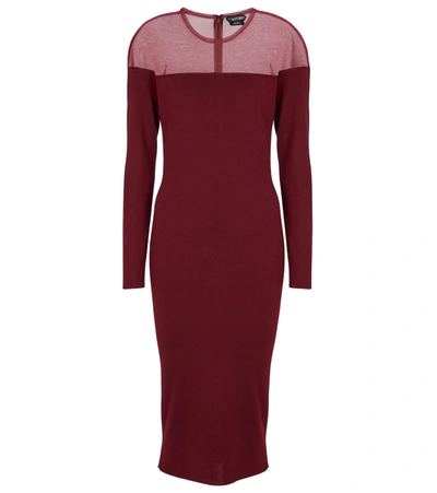 Tom Ford Cashmere And Silk Midi Dress In Red