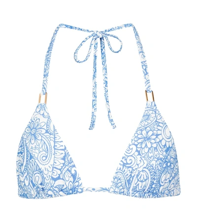 Melissa Odabash Cancun Paisley-print Triangle Bikini Top In Azzurro