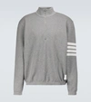 THOM BROWNE 4-BAR HALF-ZIPPED SWEATSHIRT,P00574814