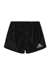 Balenciaga Rainbow Logo Elastic Waist Mesh Swim Shorts In Black