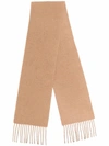 Dsquared2 Fringed Camel Hair Scarf In Nude