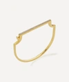 Monica Vinader Gold Plated Vermeil Silver Signature Skinny Diamond Bangle In Gold