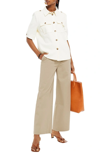 Ba&sh Monica Cotton-blend Twill Wide-leg Pants In Beige