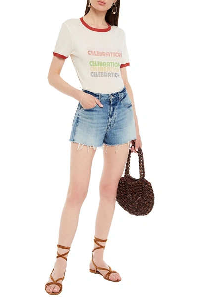 Ba&sh Tenley Printed Cotton-blend Jersey T-shirt In Cream