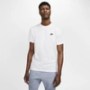 Nike Sportswear Embroidered Logo Micro Mark Solid Color Casual Round Neck Short Sleeve White