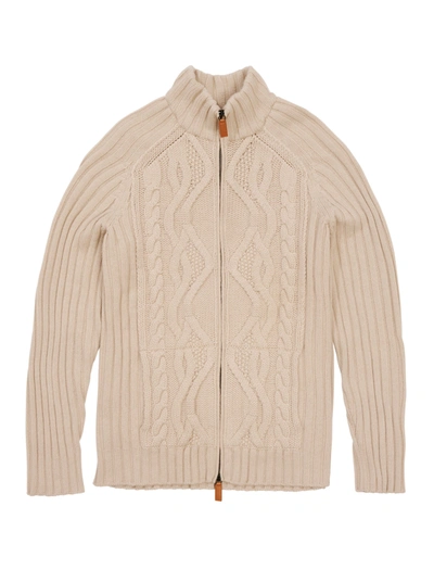 Robert Graham R Collection Heaton Sweater Full Zip In Cream