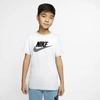 Nike Sportswear Big Kids' Cotton T-shirt In White,black,smoke Grey