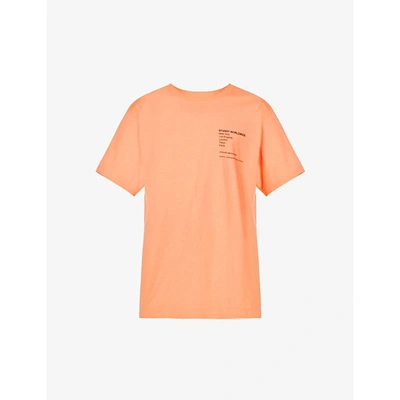 Stussy Mens Peach Modern Leaders Branded Cotton-jersey T-shirt Xs