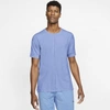 Nike Men's  Yoga Dri-fit Short-sleeve Top In Blue
