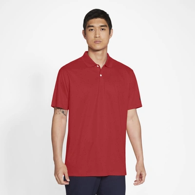 Nike Dri-fit Victory Men's Printed Golf Polo In Track Red,black
