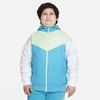 Nike Sportswear Windrunner Big Kids' Jacket (extended Size) In Chlorine Blue,lime Ice,white,white