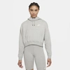Nike Sportswear Essentials Women's Fleece Hoodie In Dark Grey Heather,white