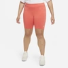 Nike Sportswear Essential Women's Mid-rise Bike Shorts In Magic Ember,white