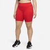 Nike One Women's Mid-rise 7" Bike Shorts In Chile Red,black