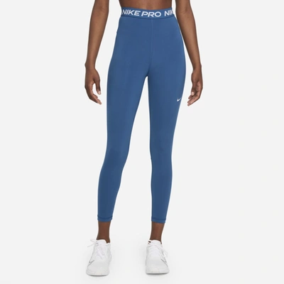 Nike Pro 365 Women's High-rise 7/8 Leggings In Court Blue,white