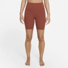 Nike Yoga Luxe Women's High-waisted Shorts In Redstone,dark Pony