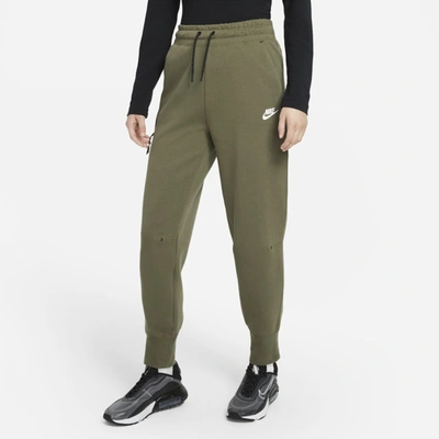 Nike Sportswear Tech Fleece Women's Pants In Medium Olive,white