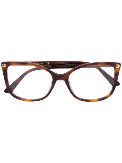 Gucci Tortoiseshell Glasses In Neutrals