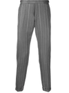 THOM BROWNE STRIPED WOOL TROUSERS