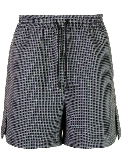 Off Duty Plaid-print Drawstring-waist Deck Shorts In Plaid Purple