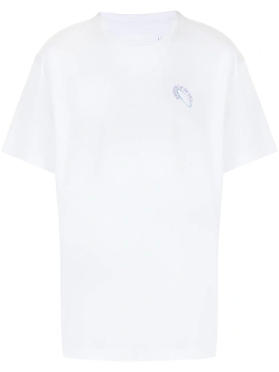 Off Duty Slogan-print Cotton T-shirt In Weiss