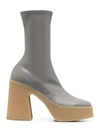 Stella Mccartney Skyla Platform Vegan-leather Ankle Boots In Grey